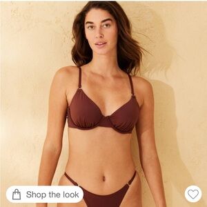 Women's Ring Detail Underwire Bikini Top - Shade & Shore™ Brown 36C